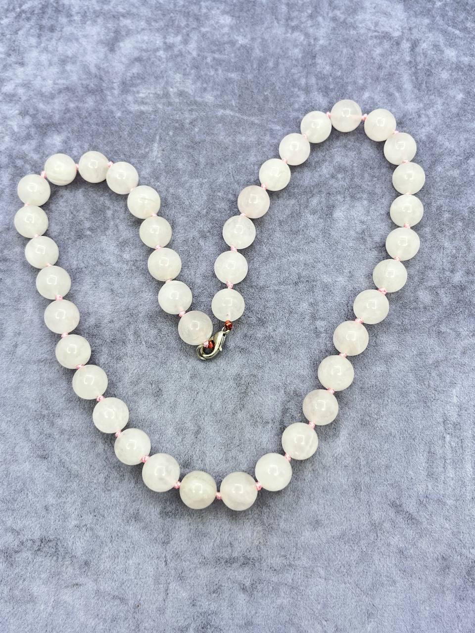 Намисто кварц 53 см Рожевий (10186)