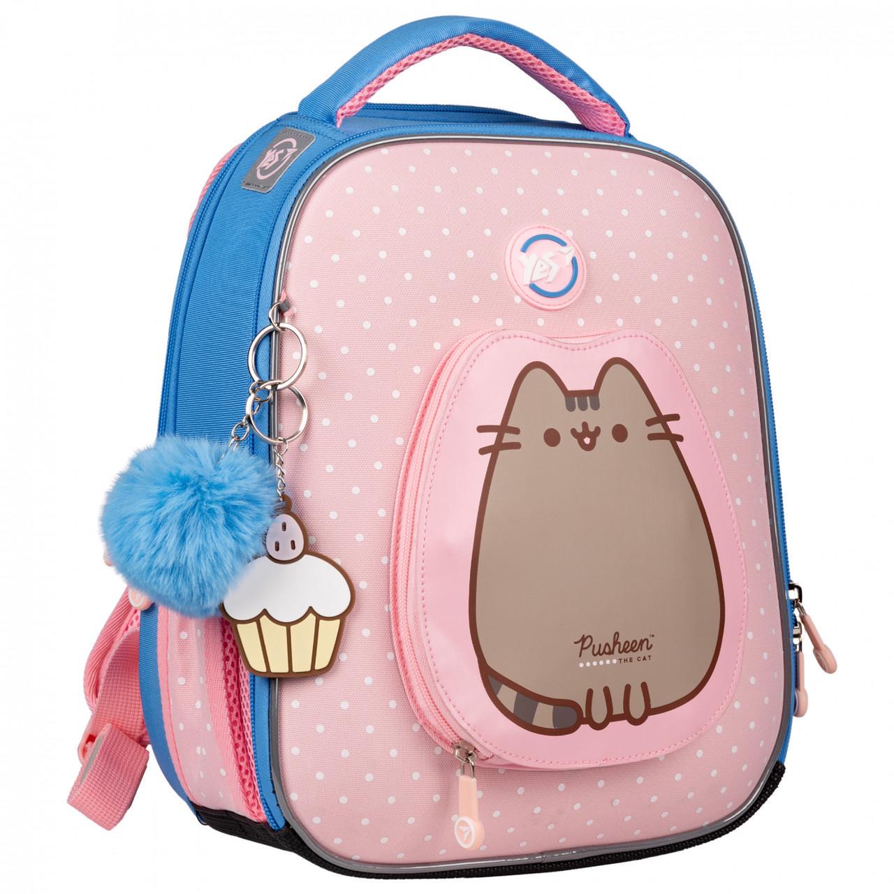 Рюкзак школьный для девочки младших классов YES H-100 Pusheen каркасный (559548)