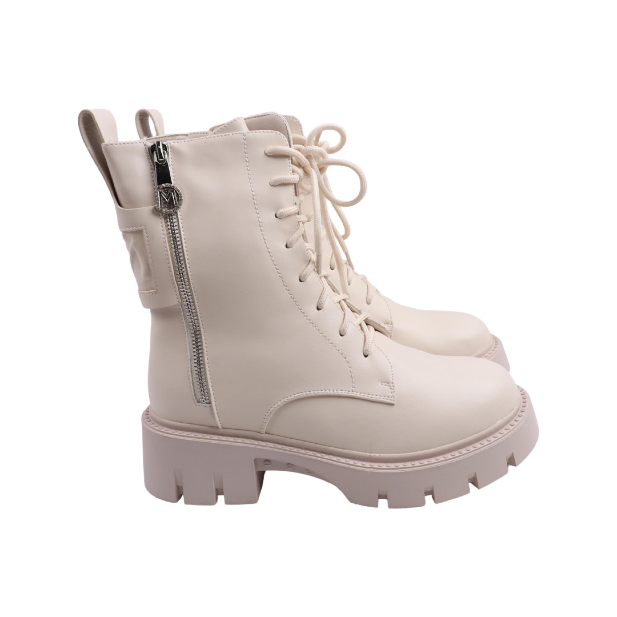 Ботинки женские Nina Mosconni из кожи р. 37 Молочный (56-23ZHC)
