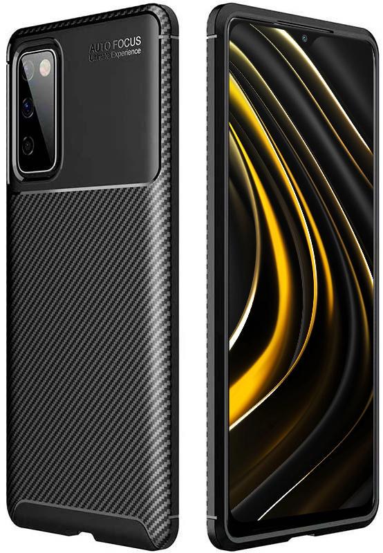 Чехол накладка Autofocus Carbon для Xiaomi Poco M3 Black (20067-2B)