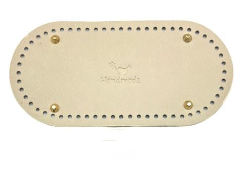 Дно для сумки овальне з екошкіри з 4 ніжками 12х25 см Бежевий (5443)