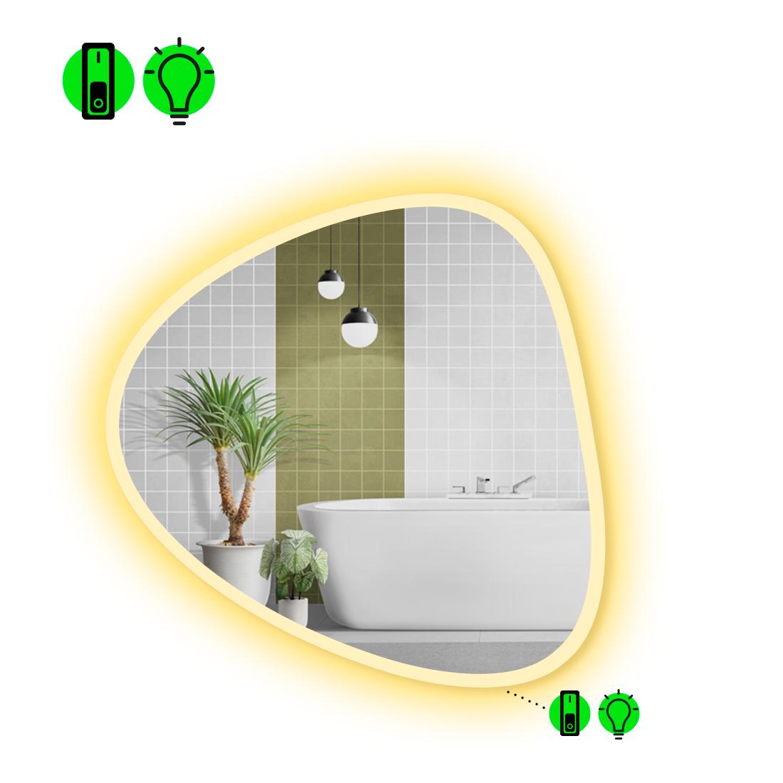 Зеркало с LED подсветкой Nuvola 3 с механическим включателем 140x140 см