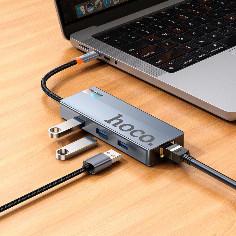 Переходник Hoco Wow HB51 Type-C Multi-function Converter Grey (30520074) - фото 10 Переходник Hoco Wow HB51 Type-C Multi-function Converter Grey (30520074) - фото 10