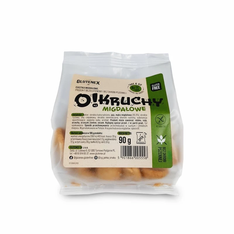 Печиво без глютену Glutenex O!kruchy 90 г мигдальне (5901866005558)