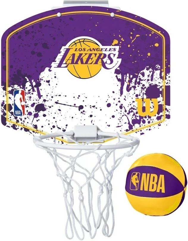 Набор баскетбольный детский Wilson NBA TEAM MINI HOOP LA LAKERS Фиолетово-желтый (WTBA1302LAL)