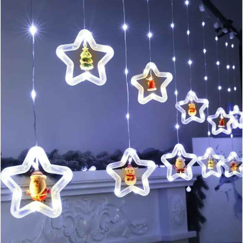 Гирлянда-штора Фигурки в звезде USB с пультом 3 м белый (2392236237) Гирлянда-штора Фигурки в звезде USB с пультом 3 м белый (2392236237)