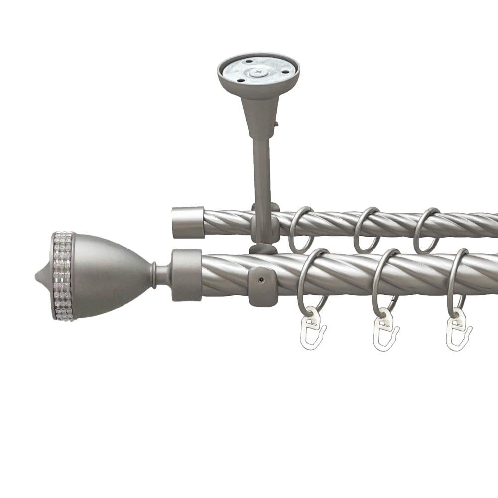 Карниз Orvit Етернія металевий дворядний відкритий до стелі скручена труба кільце металеве 25/16 мм 160 см Сатин (00-00024648)