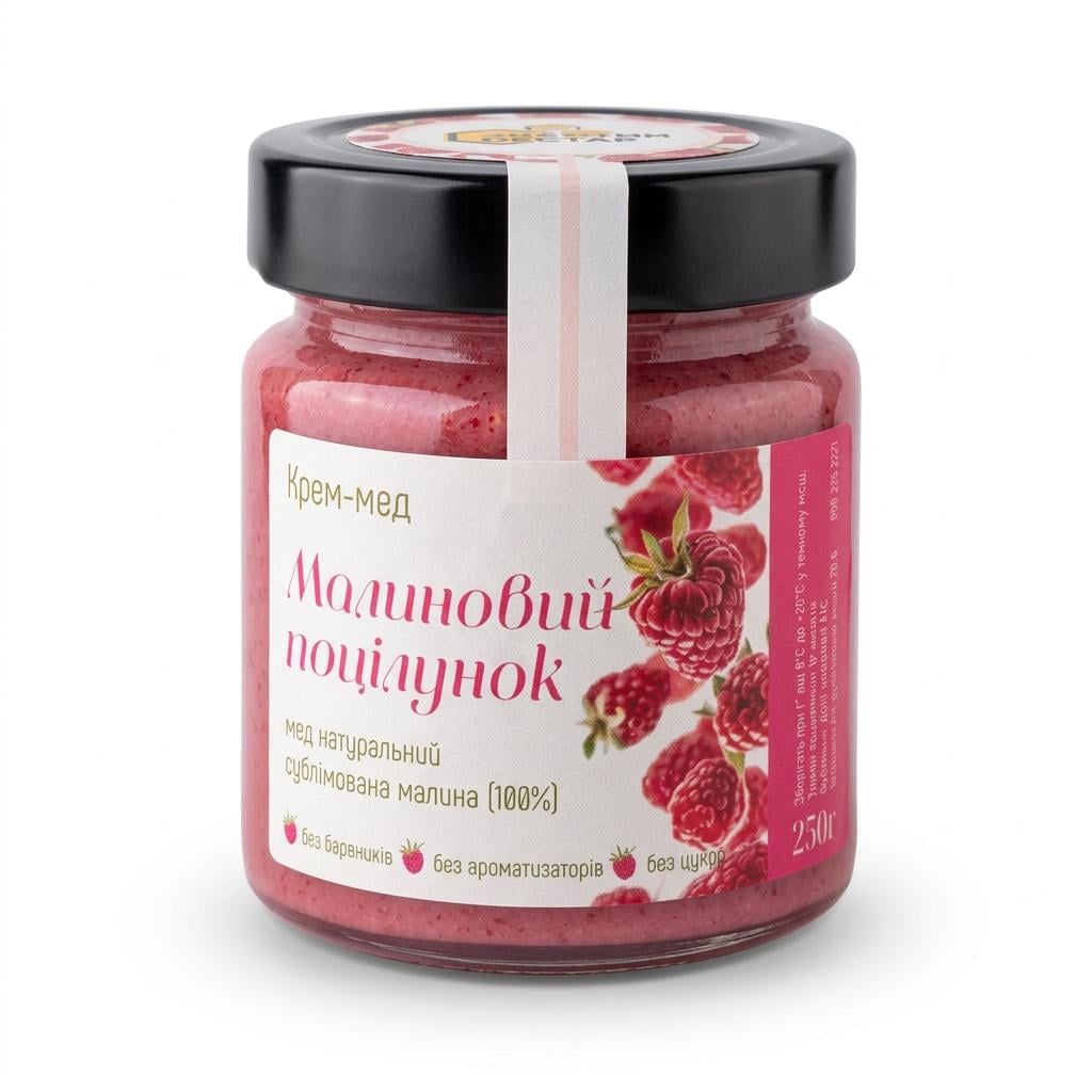 Крем-мед Золотой Нектар Малиновый поцелуй натуральный медовый десерт 250 г Крем-мед Золотой Нектар Малиновый поцелуй натуральный медовый десерт 250 г