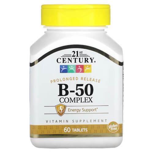 Комплекс витаминов группы В 21st Century B-50 60 Tablets (CEN-22251)