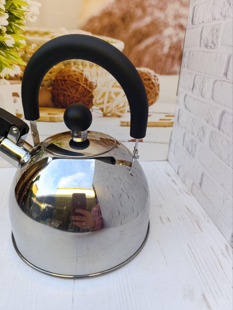 Чайник со свистком A-PLUS 1318 из нержавеющей стали 1,5 л Стальной (1318) - фото 2 Чайник со свистком A-PLUS 1318 из нержавеющей стали 1,5 л Стальной (1318) - фото 2