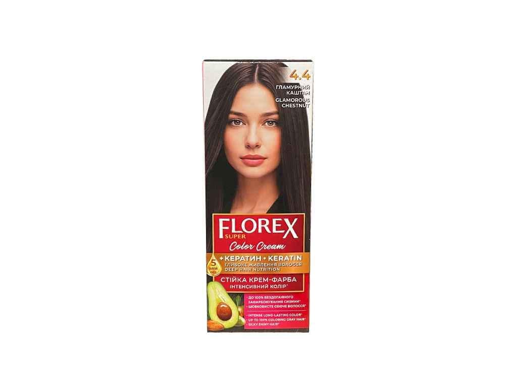 Крем-краска для волос Florex Кератин 4.4 Гламурный каштан (1086577)