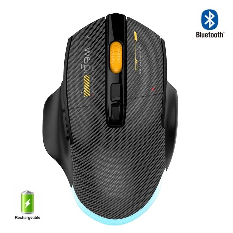 Компьютерная мышь MiKESPN W601 беспроводная бесшумная с аккумулятором и подсветкой 2,4G Bluetooth Black - фото 2