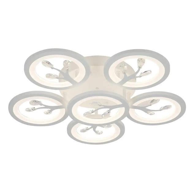 Люстра стельова світлодіодна Valeso G 120W 2780/5+1 WT з пультом з металевим каркасом 3000-6500K IP20 12 Білий (00000139045)