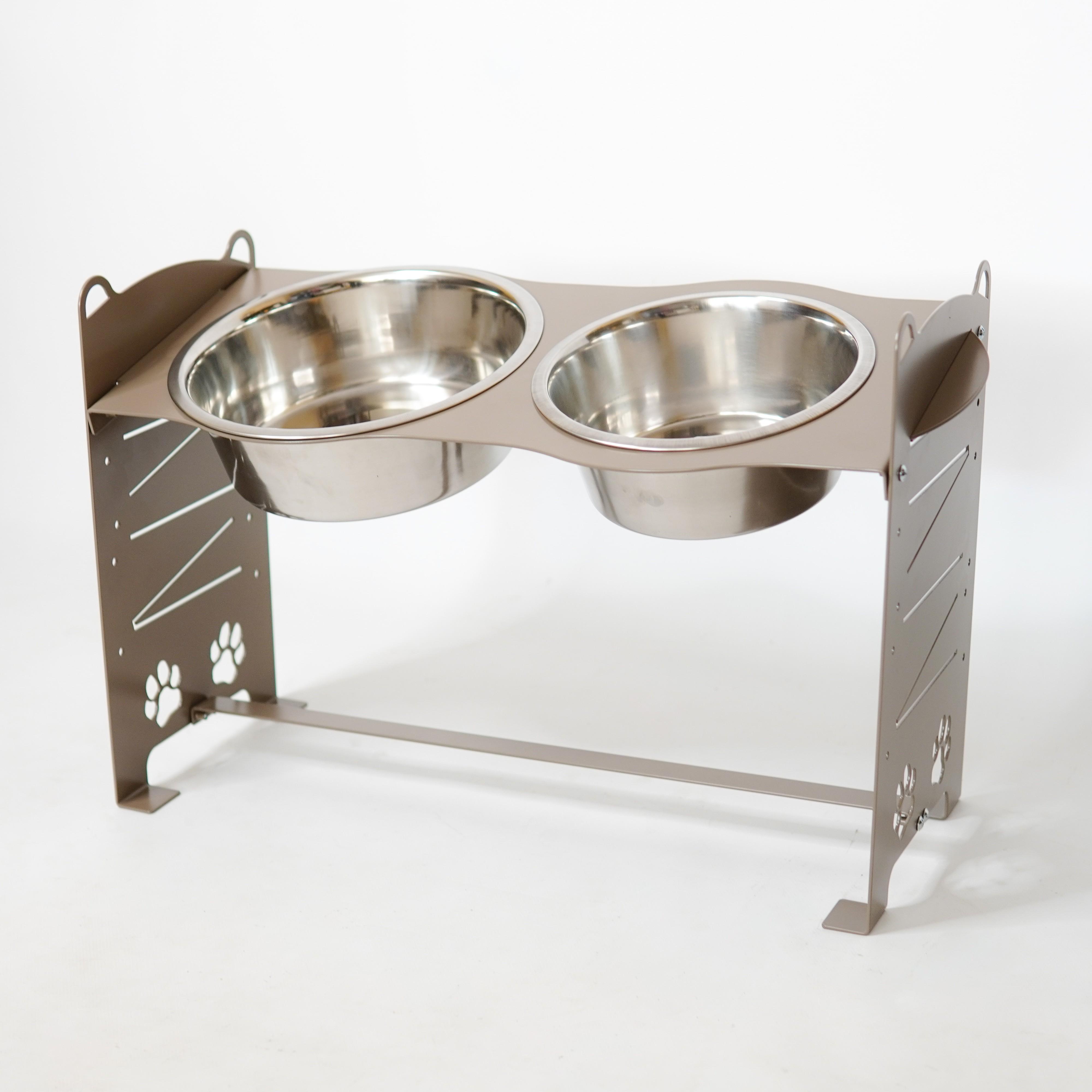 Кормушка для собак средних пород разборная-регулированная 122-293 мм 1,8/2,8 л Бежево-серый (27167252)