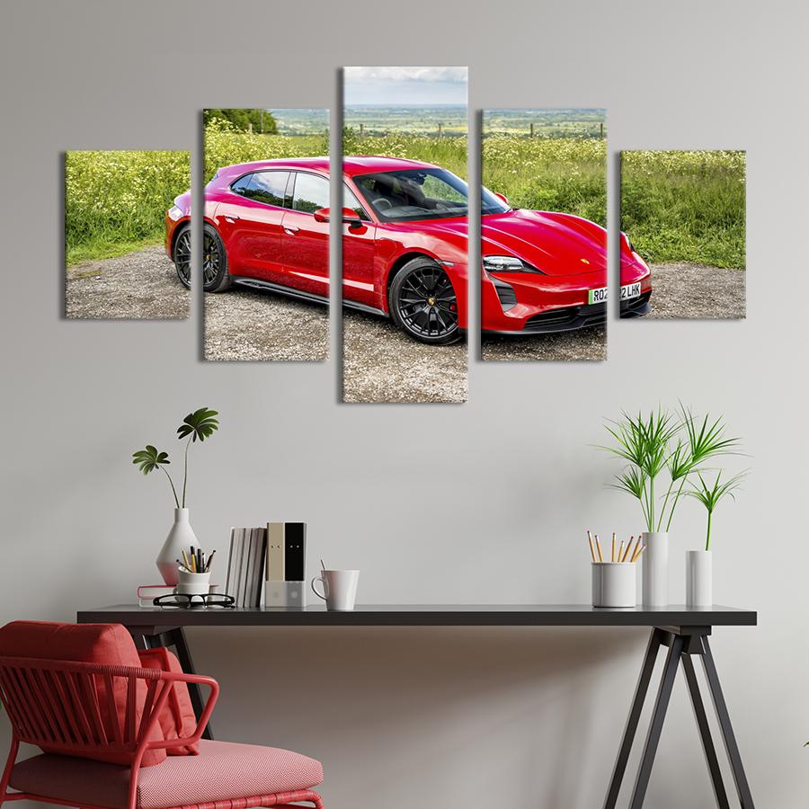 Картина на холсте Премиум-авто Porsche Taycan 187x94 см (1386-52)