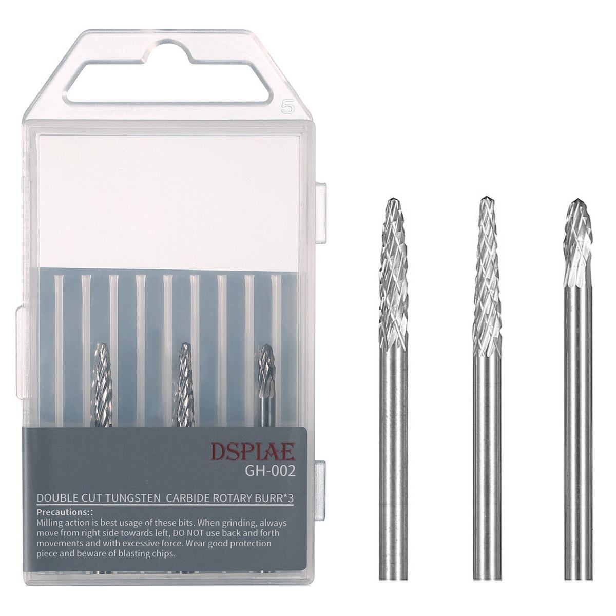 Набір шліфувальних головок DSPIAE GH-002 3 шт. з вольфрамової сталі (GH-002) - фото 2 Набір шліфувальних головок DSPIAE GH-002 3 шт. з вольфрамової сталі (GH-002) - фото 2