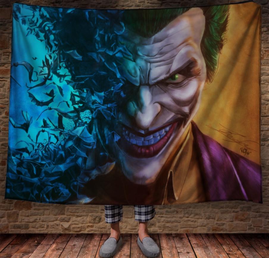 Плед с 3D принтом Арт Джокер Летучая Мышь 150х200 см (epi_1163)