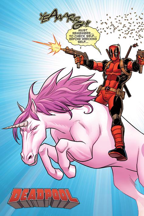 Постер плакат Дэдпул Единорог/Deadpool Unicorn 61x91,5 см