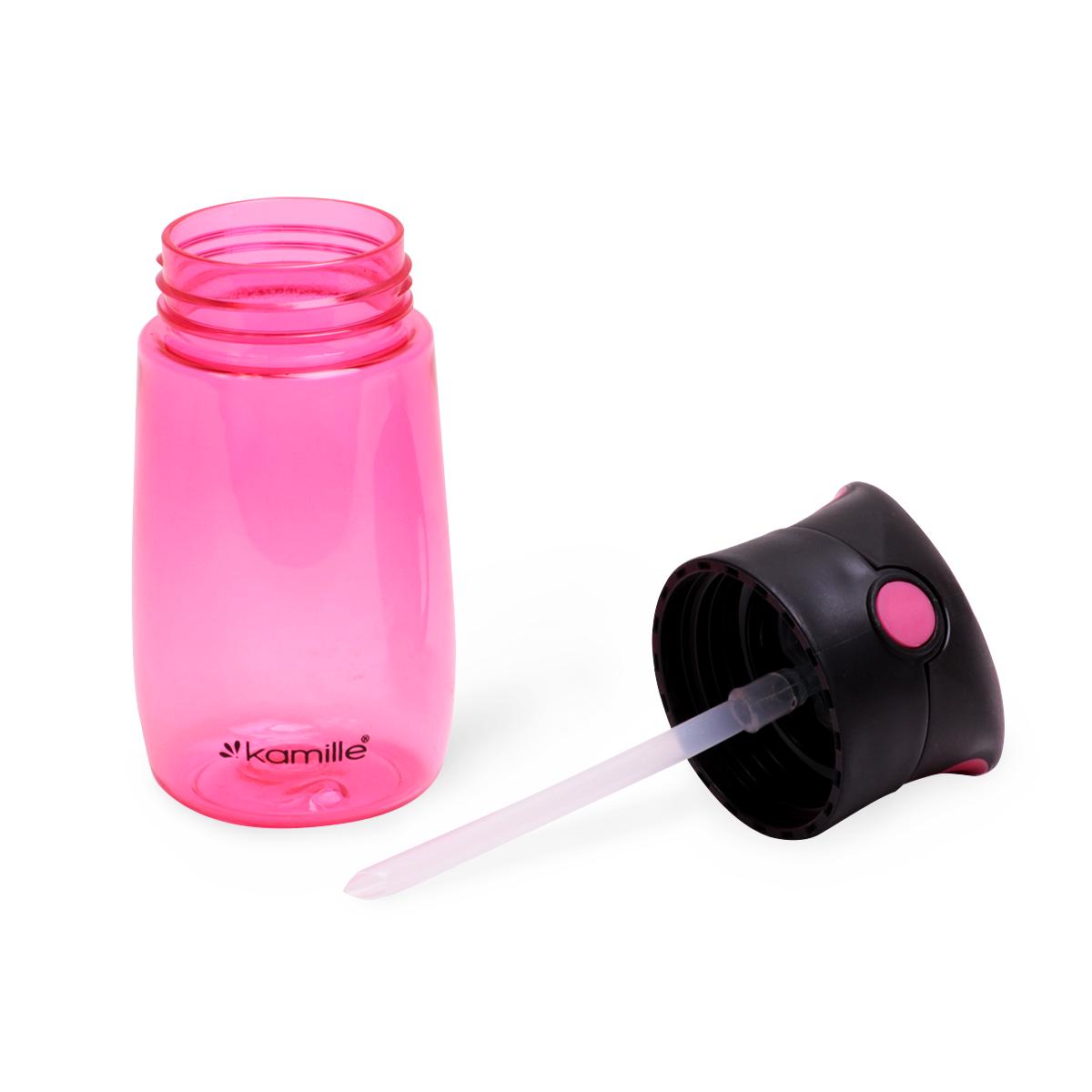 Бутылка детская для воды с трубочкой Kamille КМ-2300 из пластика 350 мл Розовый (150-84-2300.2) - фото 2 Бутылка детская для воды с трубочкой Kamille КМ-2300 из пластика 350 мл Розовый (150-84-2300.2) - фото 2