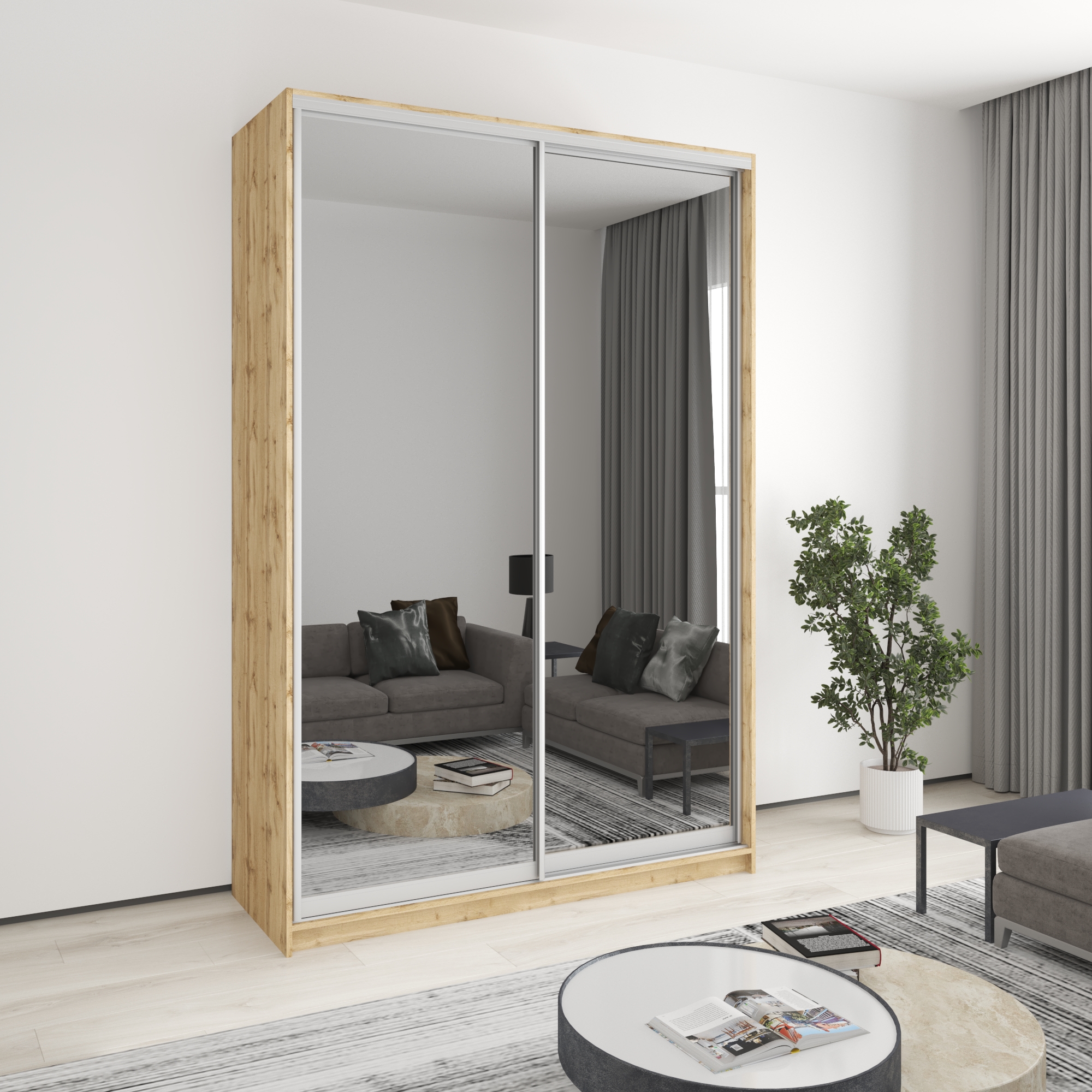 Шкаф-купе двухдверный Mebel Star Стандарт AL MBS-3912 160х60х240 см Дуб тахо (1005098)