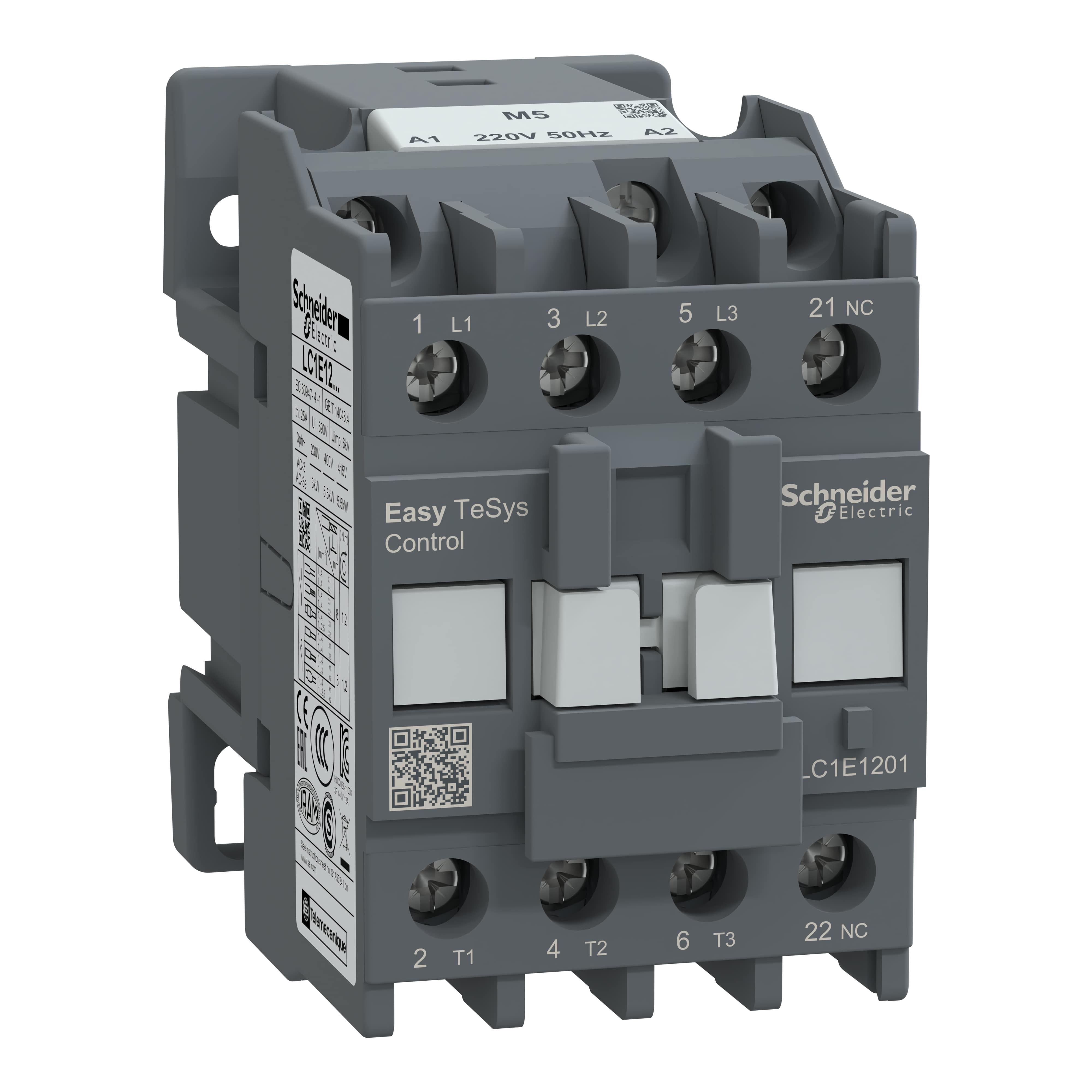 Конатактор Schneider Electric3Р Е 1NC 12А АС3 220 В 50 ГЦ (LC1E1201M5) Конатактор Schneider Electric3Р Е 1NC 12А АС3 220 В 50 ГЦ (LC1E1201M5)