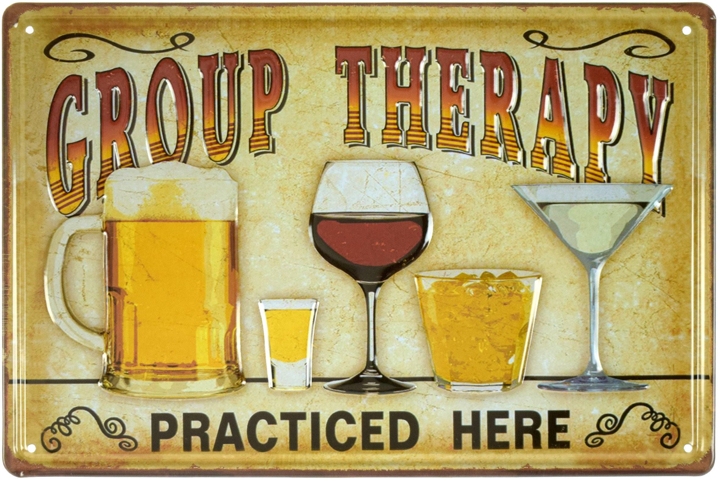 Табличка металева Тут Практикується Групова Терапія/Group Therapy Practiced Here 20x30 см