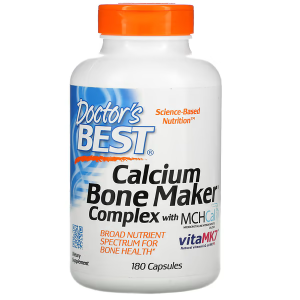 Засіб для кісток Doctor's Best Calcium Bone Maker комплекс з кальцієм вітаміном D3 К2 180 капсул