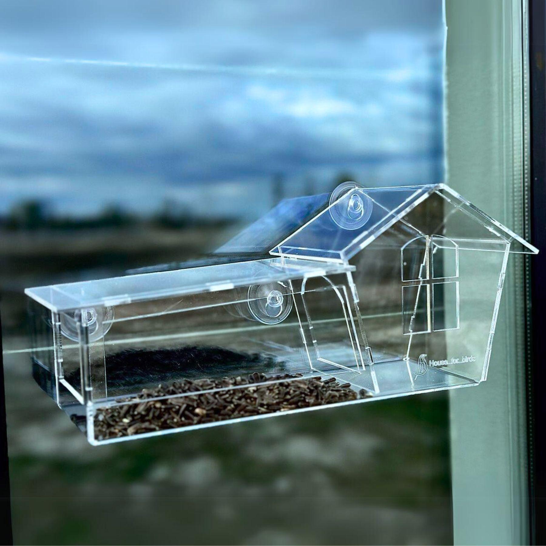 Кормушка для птиц на окно House for birds Домик Прозрачный