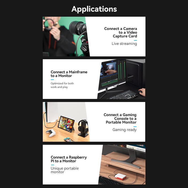 Кабель двонаправлений Vention micro HDMI-HDMI 2.0 4K 60Hz 18 Гбіт/с HDR 3D Dolby 1080P 120Hz HDMI-D на HDMI-A 2 м Чорний (AGIBH) - фото 5