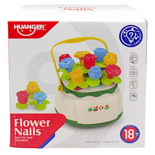 Іграшка для малюків Flower Nails Логічна гра сортер/конструктор/шнурівка (2221648452)