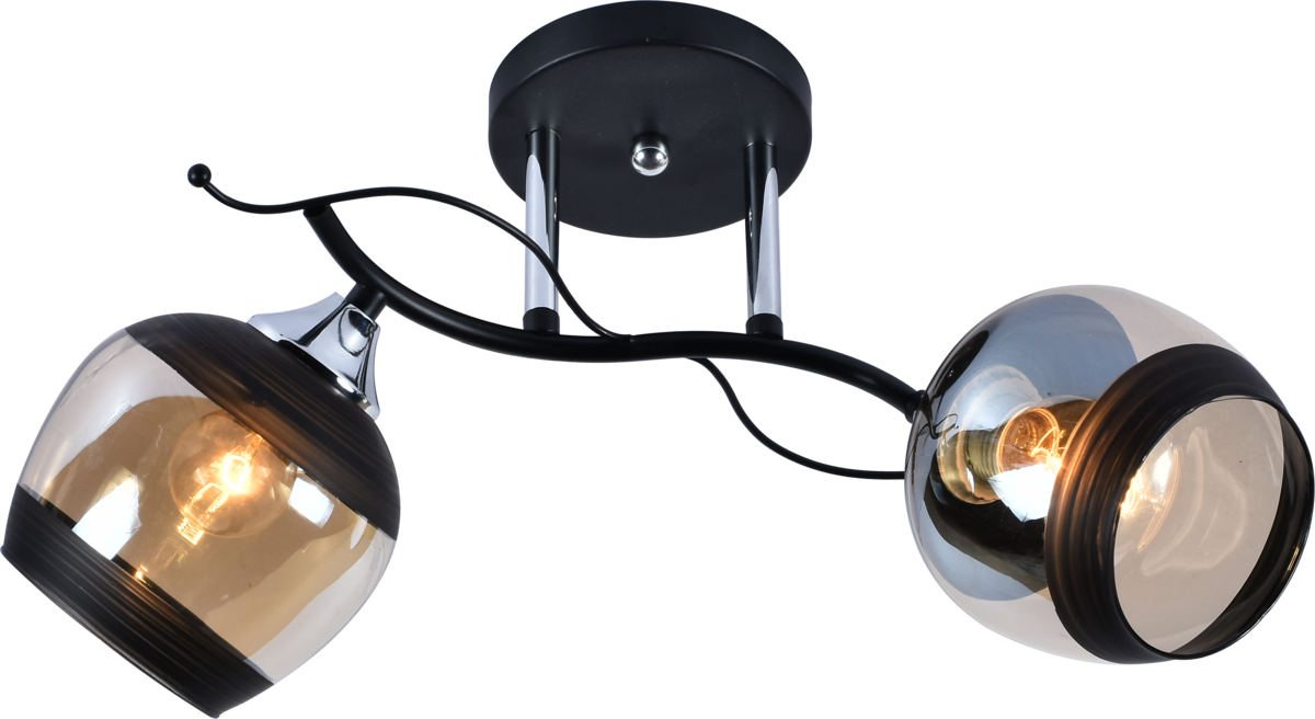 Люстра потолочная Light House SRS-20740/2 плафон черный/прозрачный Черный/Хром