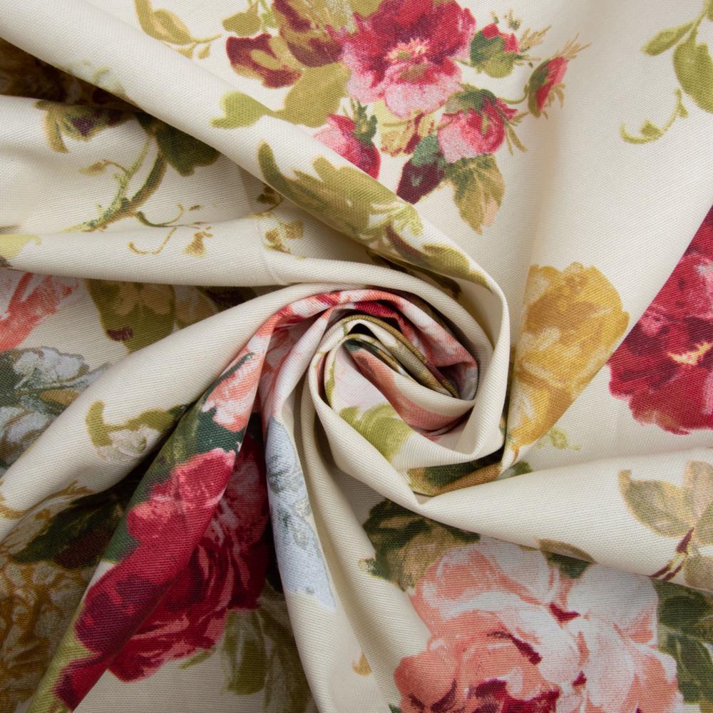 Ткань декоративная Романтик V-7 с водоотталкивающей пропиткой Розовый/Бежевый (20274)