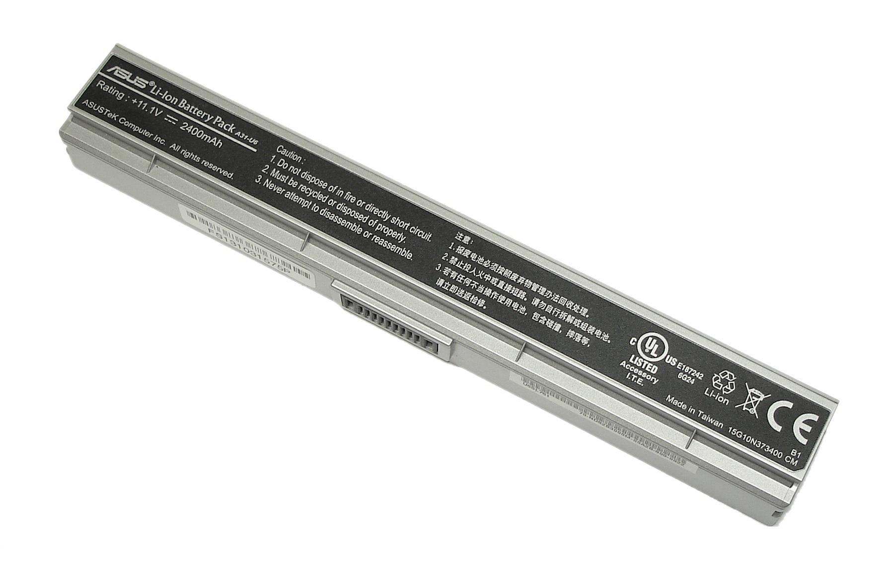 Аккумулятор для ноутбука Asus A32-U6 11.1V Silver 2400 mAh (007803)