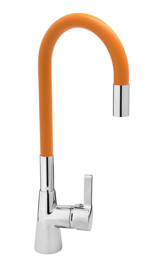 Змішувач для кухні Fala Flexible з гнучкою помаранчевою лійкою (75708)