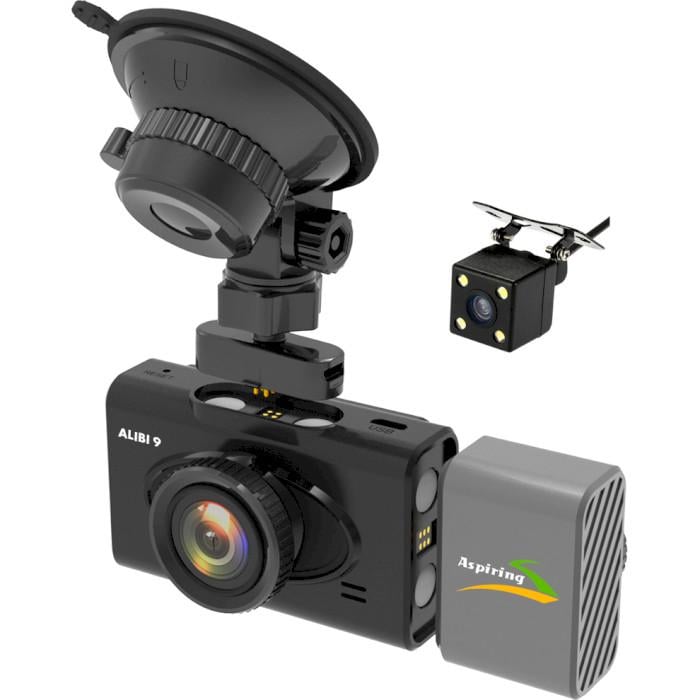 Відеореєстратор Aspiring Alibi 9 GPS з трьома камерами та технологією SpeedCam 2,35" IPS H.264 (612716)