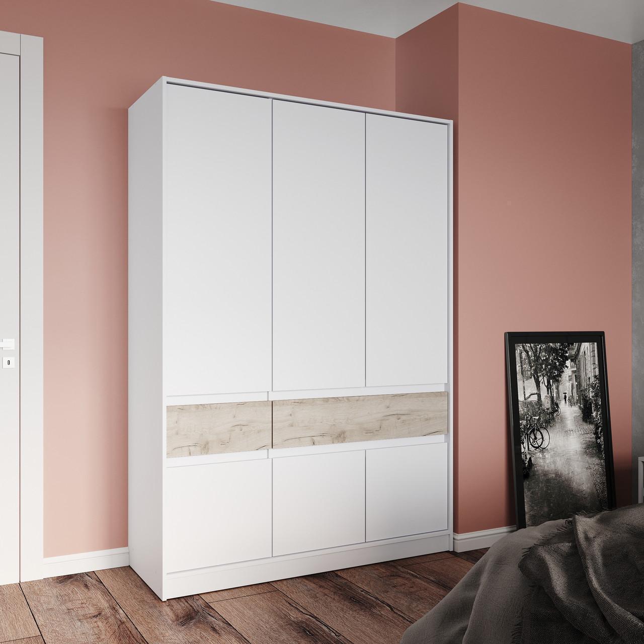 Шкаф гардеробный Еверест Стайл-140 140х53х203 см Белый/Крафт серый (EVR-20743,03)