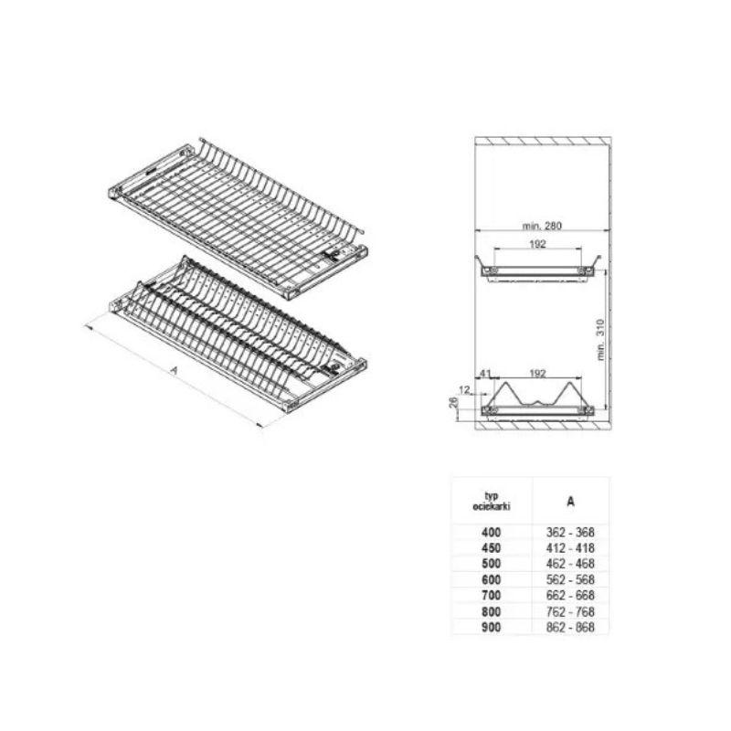Сушарка для посуду Rejs Standard 3 lite 2023 800 мм Хром (24146156) - фото 2