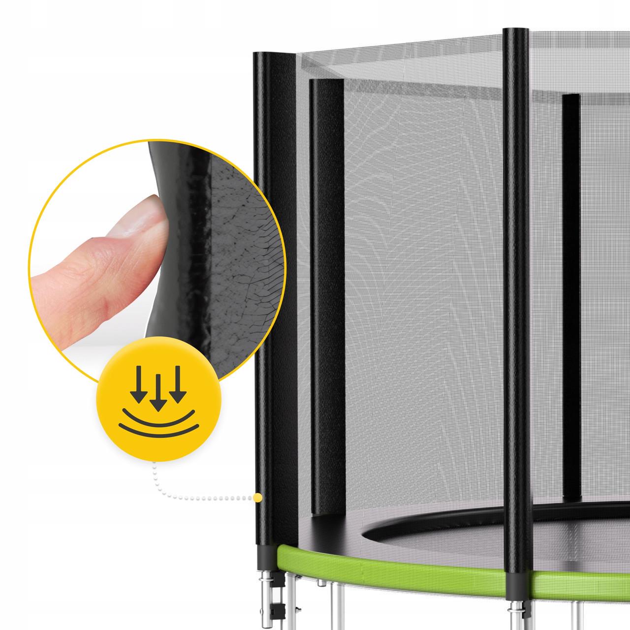 Батут із зовнішньою сіткою 4FIZJO Classic 12FT 374 см Black/Green (P-5907739312914) - фото 7