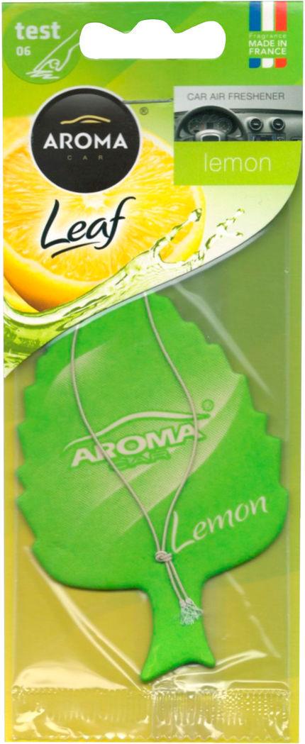 Ароматизатор для авто Aroma Car Leaf Lemon на зеркало (250/92086)