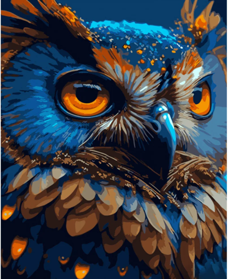 Картина по номерам Strateg Серьезная сова 40х50 см (GS910)