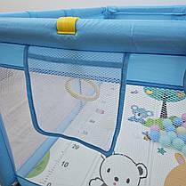 Манеж дитячий розкладний Avko кульки та килимок 180х200 см Blue - фото 2 Манеж дитячий розкладний Avko кульки та килимок 180х200 см Blue - фото 2