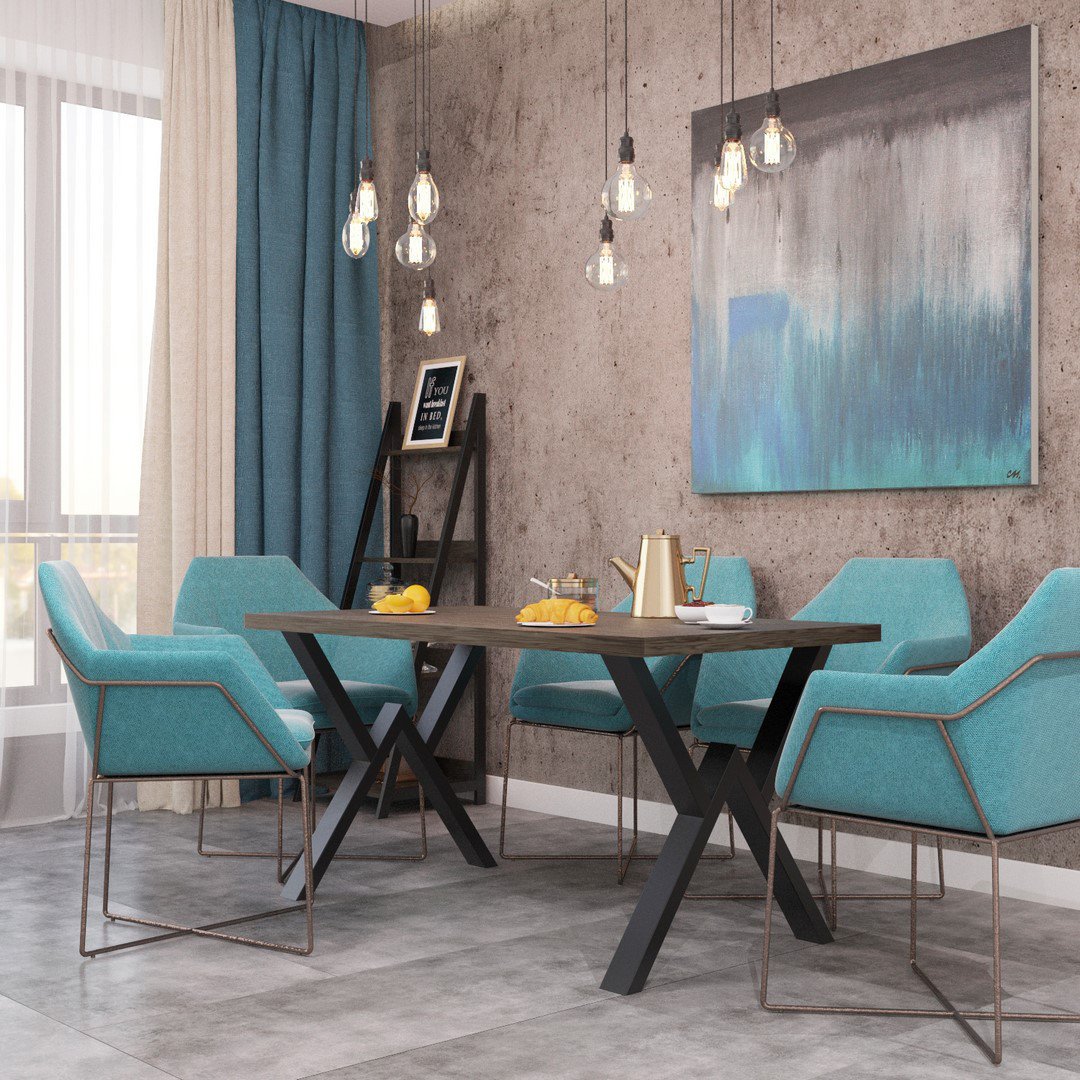 Обеденный стол Loft NS-1162 780x1800x800 мм Черный (6156d5693edc877ba858969b)