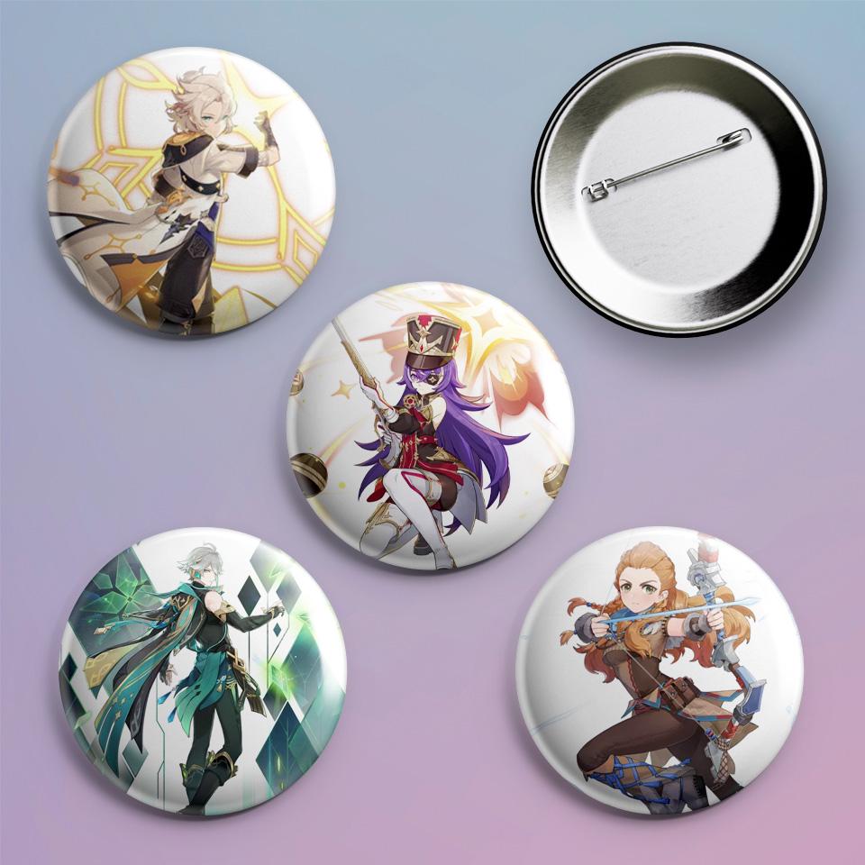 Значки на рюкзак з принтом гри Genshin Impact "31 4 шт.