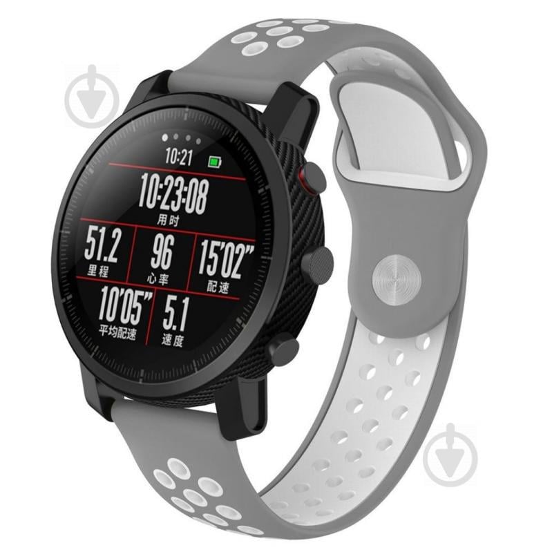 Ремешок BeWatch sport-style для Xiaomi Amazfit Stratos Серо-Белый (1020142.2)