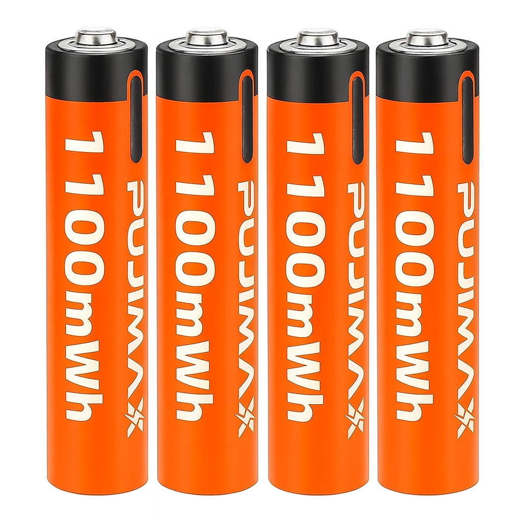 Батарея аккумуляторная литиевая AAA PUJIMAX 1,5V 1100 мВт·ч 4 шт. (28595568) Батарея аккумуляторная литиевая AAA PUJIMAX 1,5V 1100 мВт·ч 4 шт. (28595568)