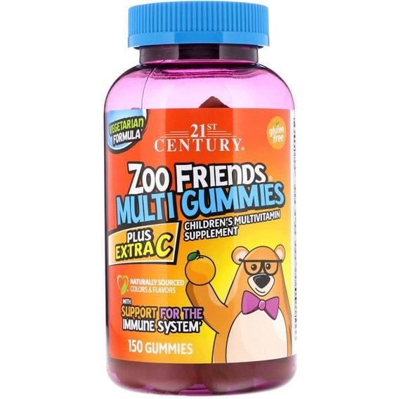 Мультивитамины 21st Century Zoo Friends Multi Gummies Plus Extra C 60 Gummies