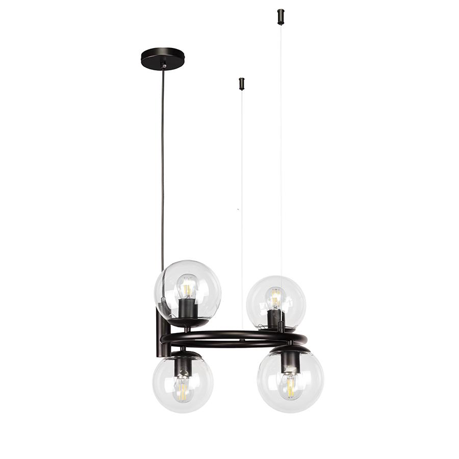 Люстра подвесная в виде кольца Levistella 7521011-4 BK/CL Черный/Прозрачный