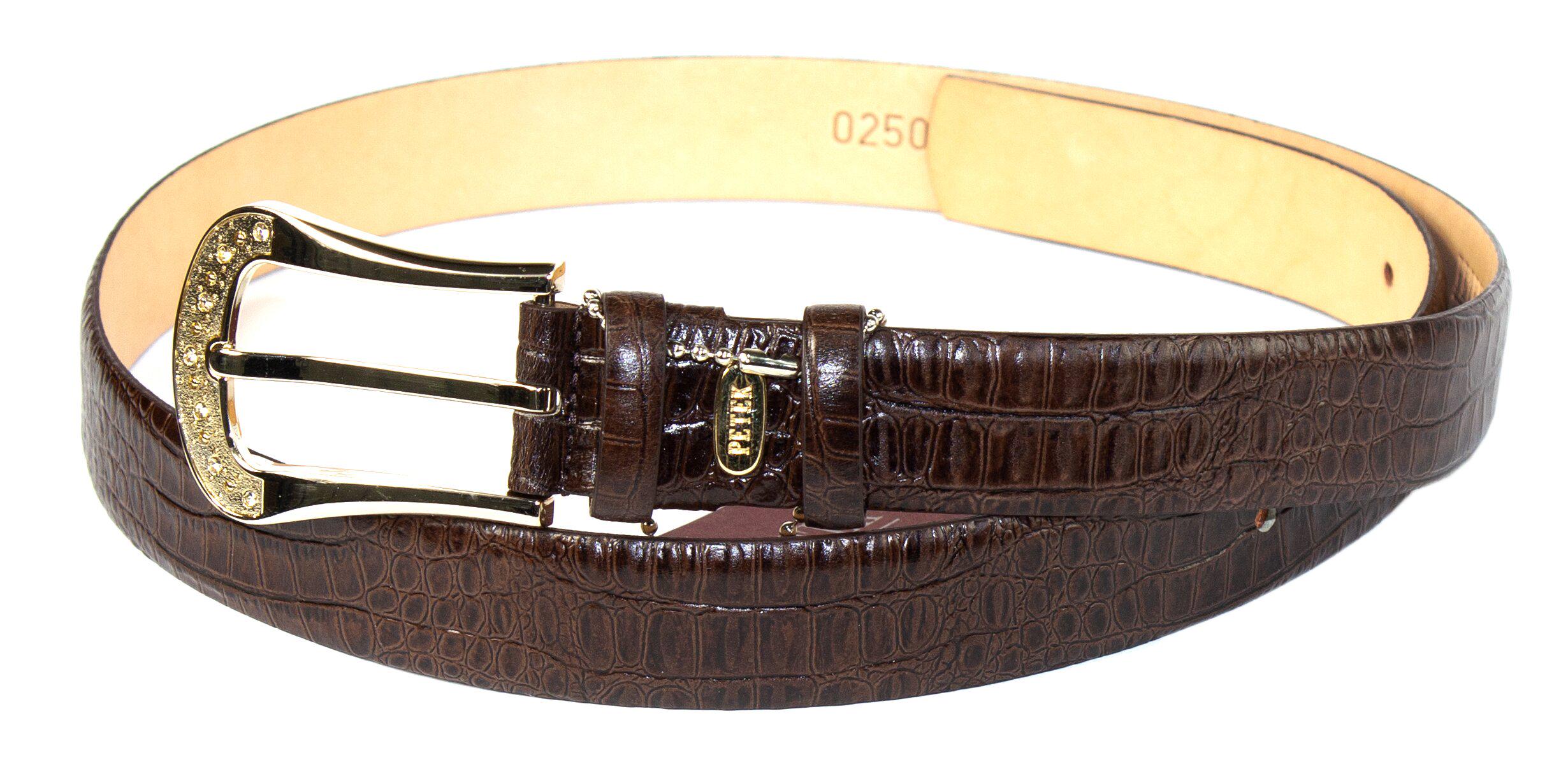 Ремень женский Petek 02506702-067-02 кожаный Коричневый