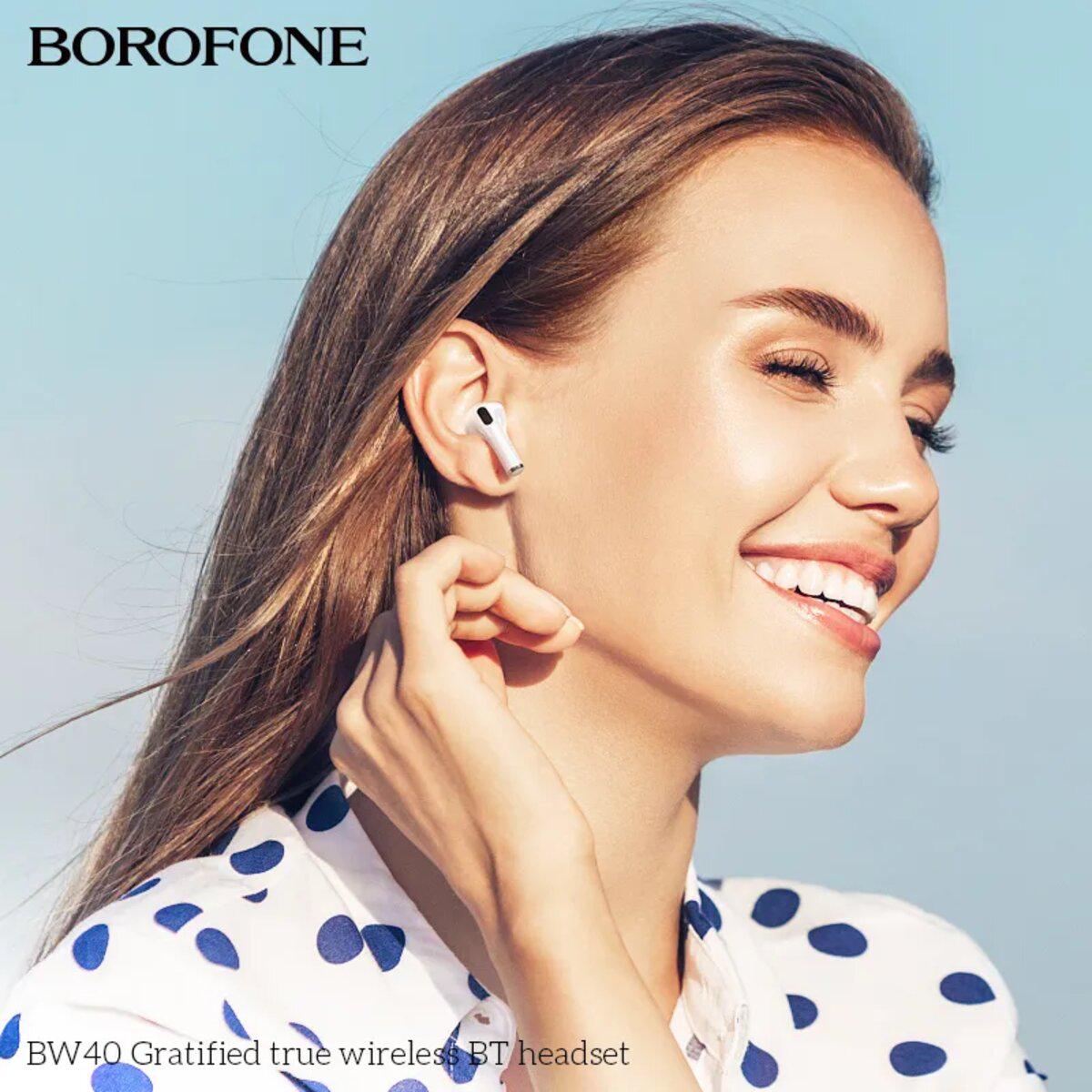 Наушники Bluetooth Borofone Gratified BW40 Silver (13464416) - фото 3