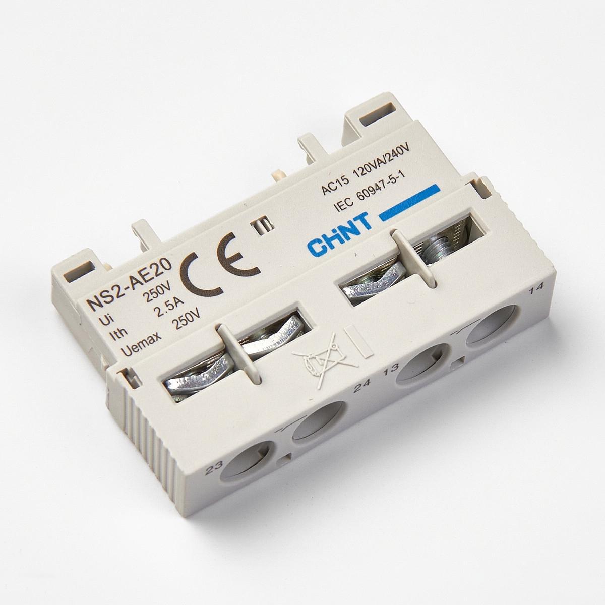 Контакт дополнительный CHINT NS2-AE20 для NS2-25 2,5А (495948)